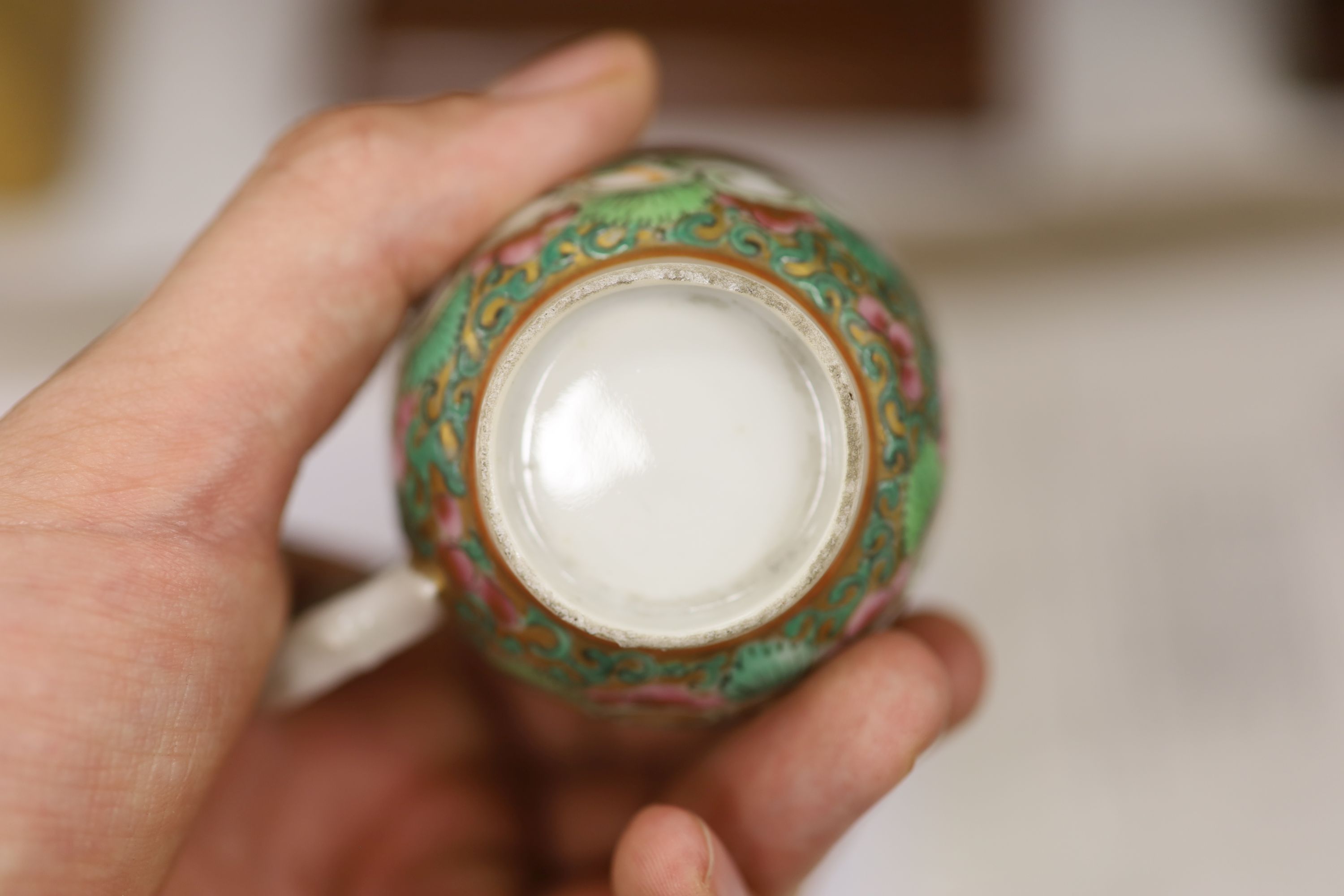 A 19th century Chinese famille rose five piece porcelain tea set